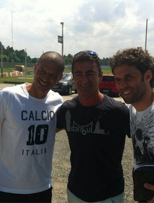 Alex, turco Mehmet Dilmac e Lincon no CT do Coritiba (Foto: Arquivo Pessoal)