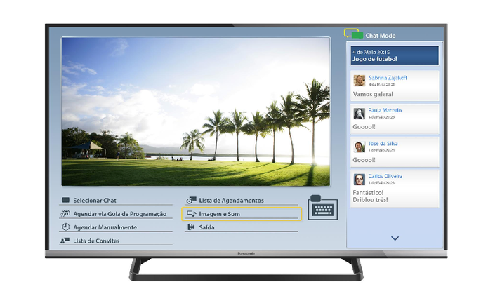 Ferramenta Chat Mode nas Smart TVs da Panasonic (Foto: Divulgação/Panasonic)