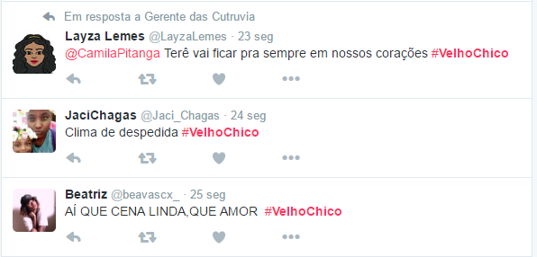 Final de Velho Chico emociona internautas (Foto: Reprodução/Twitter) Final de Velho Chico emociona internautas (Foto: Reprodução/Twitter)