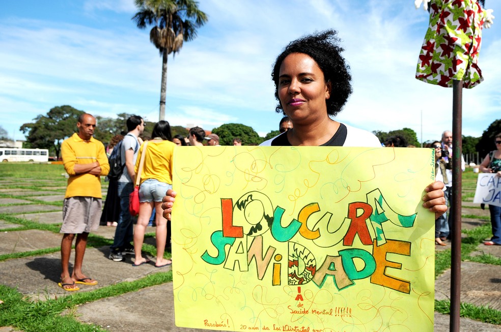 Em 2015, manifestantes da luta antimanicomial fizeram protesto em frente ao Palácio do Buriti (Foto: Gabriel Jabur/GDF)