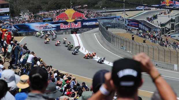 Público acompanha largada da prova da MotoGP em Laguna Seca, nos Estados Unidos (Foto: Divulgação MotoGP)