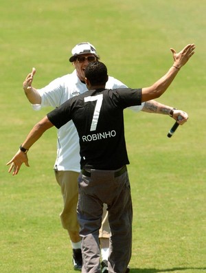 Robinho e Chorão, no Santos (Foto: Divulgação / Santos FC)