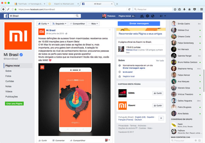 Último post da marca no Facebook foi em junho de 2016 (Foto: Reprodução/TechTudo) Último post da marca no Facebook foi em junho de 2016 (Foto: Reprodução/TechTudo)