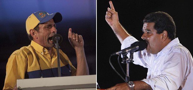 Henrique Capriles e Nicolas Maduro (Foto:  EFE/BORIS VERGARA e AP Photo/Ramon Espinosa)