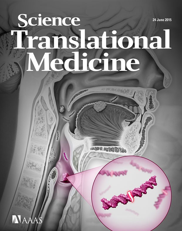 Pesquisa que desenvolveu testes de saliva e sangue para detectar câncer de boca foi capa da revista 'Science Translational Medicine' (Foto: Science Translational Medicine/Divulgação)