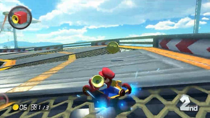 Um dos novos itens de Mario Kart 8 (Foto: Reprodução/Murilo Molina)