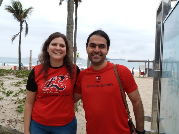 Clima de Réveillon no Rio:  Mariana e Guilherme Nobrega dizem que Olimpíada resgatou autoestima do carioca (Foto: Cristiane Rodrigues/G1)