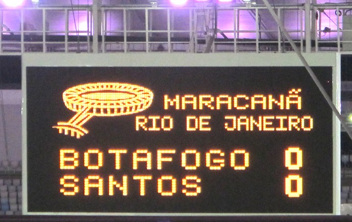 Placar Maracanã, Botafogo X Santos (Foto: Gustavo Rotstein) Placar Maracanã, Botafogo X Santos (Foto: Gustavo Rotstein)