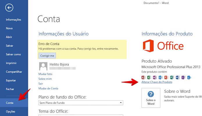 chave do office 2013