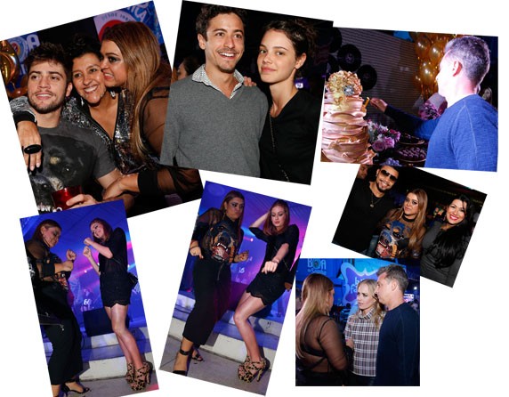 Aniversário Preta - Regina Casé entre Preta e Rodrigo Godoy, Jesuita Barbosa e Laura Neiva, Luciano acendendo a vela do bolo, Marina Ruy Barbosa e Preta, Naldo Benny e Moranguinho (Foto: Felipe Panfilli/AG.News)