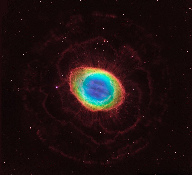 Nebulosa do Anel (Foto: Nasa/ESA/C.R. Robert O’Dell, G.J. Ferland, W.J. Henney and M. Peimbert/Large Binocular Telescope data: David Thompson)