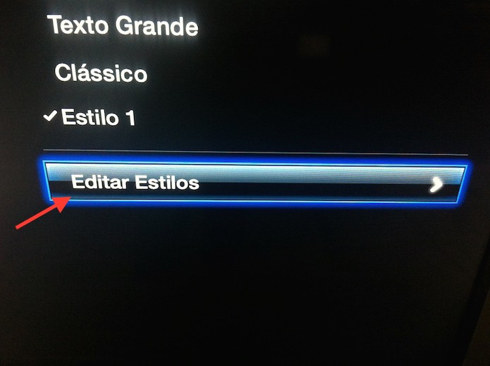 Acessando a página de edição de estilo das legendas da Apple TV (Foto: Reprodução/Marvin Costa)