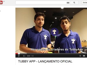 Guilherme Salles e Rafael Fidelis, criadores do aplicativo 'Tubby', que nunca existiu, e se tratava de uma "mensagem" contra a violação da intimidade. (Foto: Reprodução/YouTube)