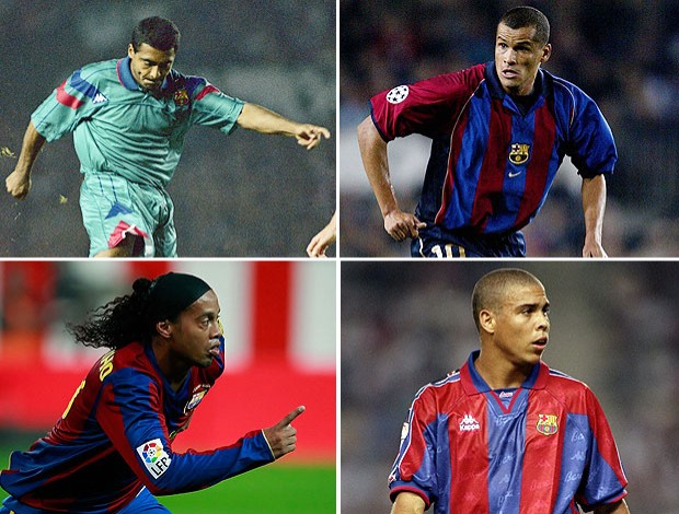 romario ronaldinho gaucho rivaldo ronaldo barcelona montagem (Foto: Getty Images)