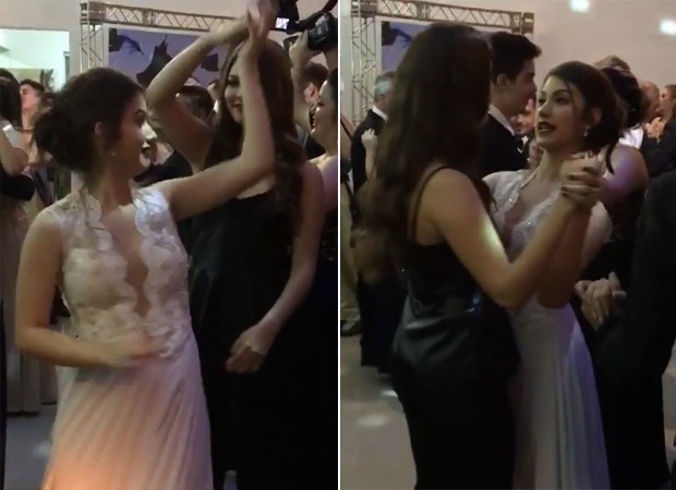 Giovanna Grigio dança valsa com Aline Guillen, sua madrinha de formatura (Foto: Instagram)