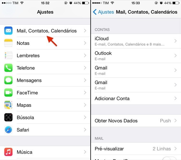 Acesse as configurações do iOS (Foto: Reprodução/Helito Bijora)