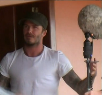 David Beckham durante gravação em Roraima (Foto: Reprodução SporTV)