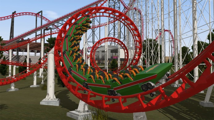 A série NoLimits preocupa-se em simular montanhas-russas de maneira realista (Divulgação/Steam)