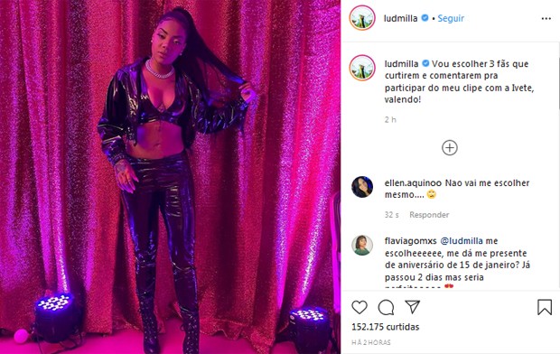 Ludmilla (Foto: Reprodução/Instagram) Ludmilla (Foto: Reprodução/Instagram)
