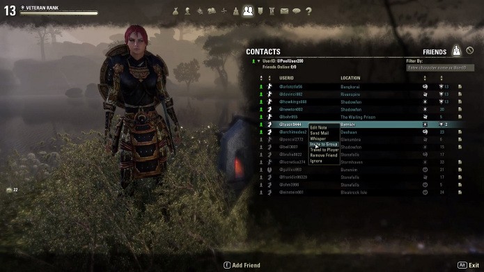 Acesse a interface de contatos para chamar seus amigos para o grupo (Foto: Reprodução / ESO Help)