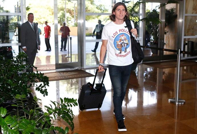 Felipe Luis, Chegada Brasil Hotel Miami  (Foto: Rafael Ribeiro / CBF)