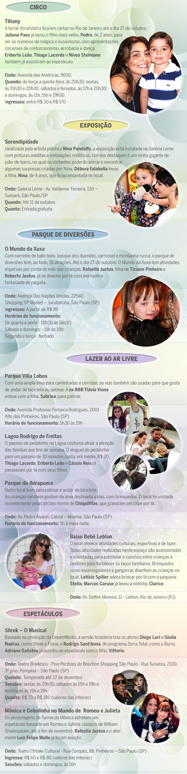 Points dos famosos com seus filhos (Foto: Arte: Eduardo Garcia)