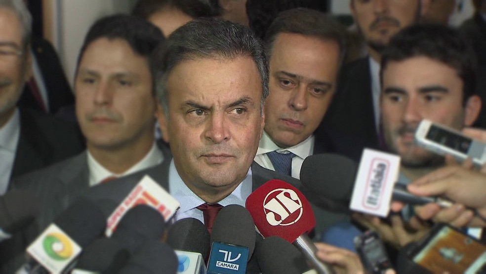 O senador afastado Aécio Neves (PSDB-MG) durante entrevista (Foto: Foto: reprodução/Fantástico)