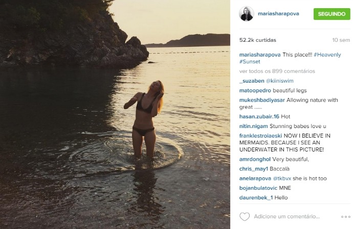 Maria Sharapova, férias forçadas (Foto: Reprodução / Instagram)