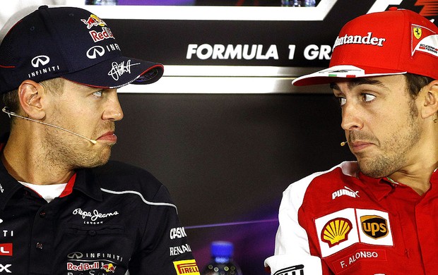 Vettel Alonso coletiva F1 GP Espanha (Foto: EFE)