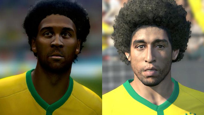 Genérico em Brasil 2014, Dante ficou caprichado em PES 2014 (Foto: Reprodução/Murilo Molina)