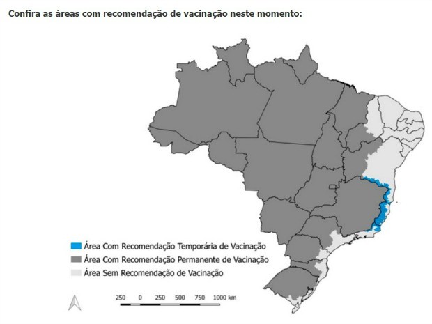 Somente seis estados brasileiros estão sem registro de febre amarela, conforme o Ministério da Saúde (Foto: Divulgação/Ministério Saúde)