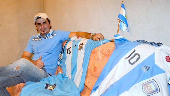 Heverton Pereira é fanático pela Seleção Argentina (Foto: Franciele do Vale)