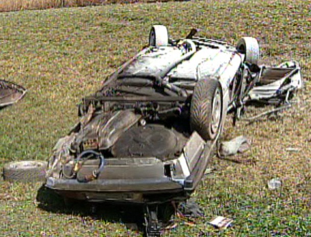 Motorista morre após capotar na rodovia Bandeirantes, em Jundiaí (Foto: Reprodução TV Tem)