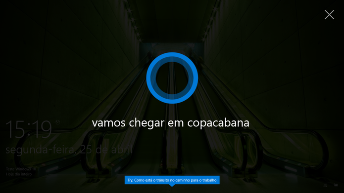 Windows 10 ganhou Cortana na tela de bloqueio do PC (Reprodução/Elson de Souza)