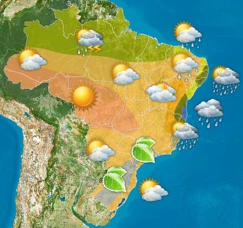 Mapa da Climatempo com previsão do tempo para esta quarta-feira (21/7) (Foto: Climatempo/Reprodução)