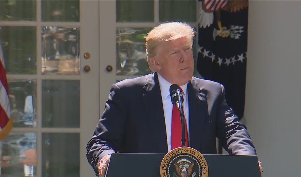 Trump faz discurso sobre Acordo de Paris (Foto: White House/Reprodução)