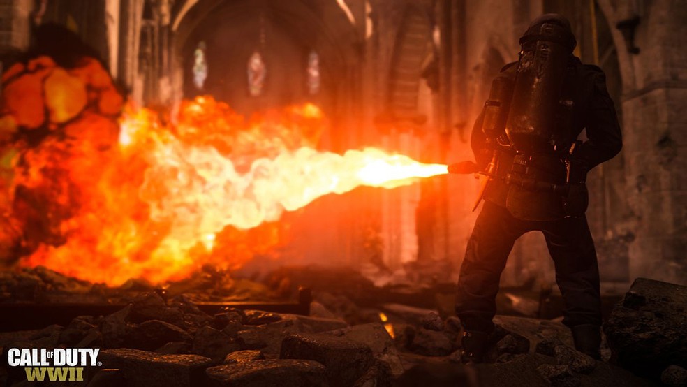 Soldado com lança-chamas em 'Call of Duty: WWII' (Foto: Divulgação)