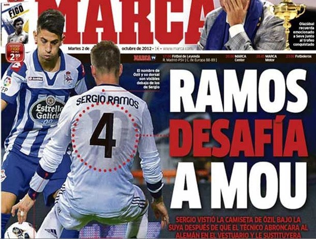 camisa Sergio Ramos Real Madrid número (Foto: Reprodução / Marca.com)