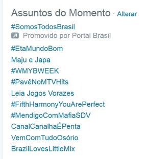 Estreia de Êta Mundo Bom vai parar nos trending topics do Twitter (Foto: Reprodução Twitter)