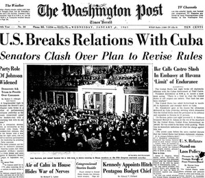 Capa do jornal americano Washington Post, de 4 de janeiro de 1961  (Foto: Reprodução Twitter)