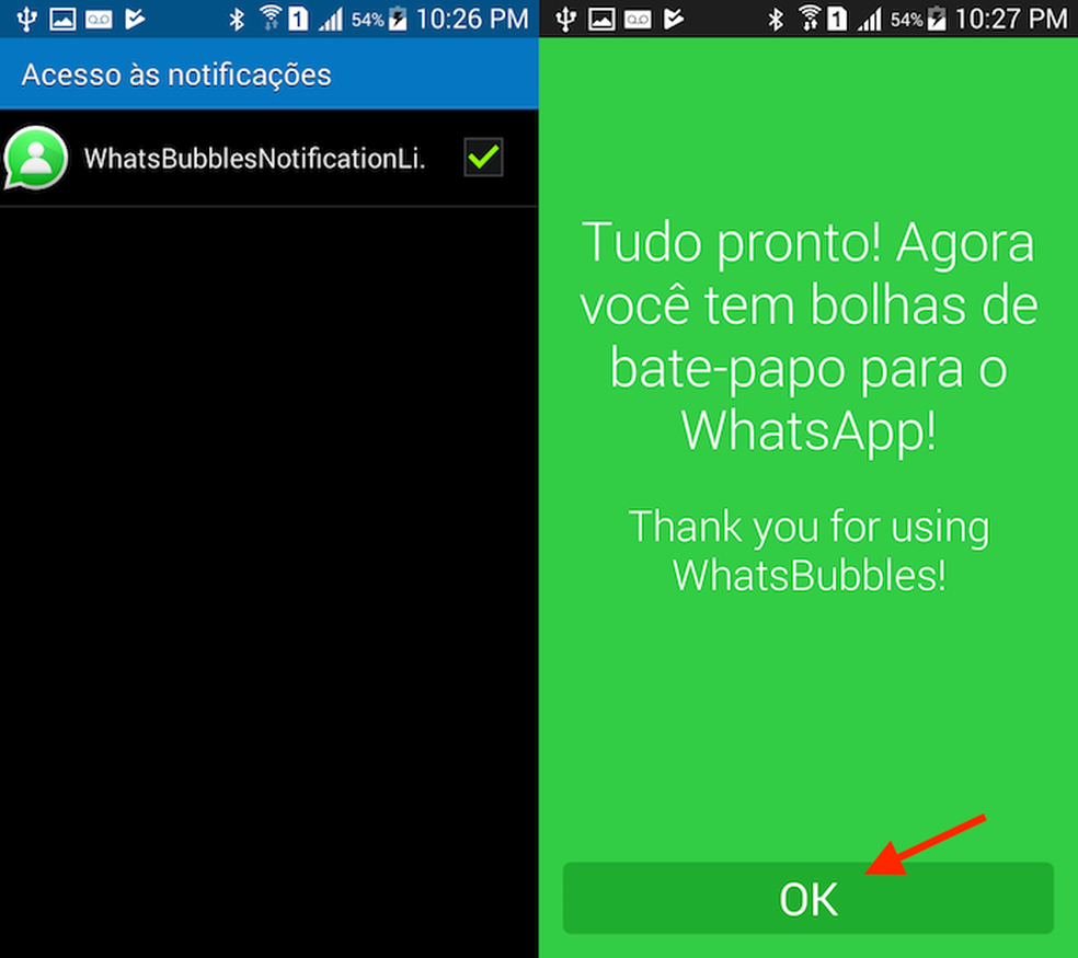 passo-3 Como usar o WhatsBubbles para receber mensagens do WhatsApp em bolhas