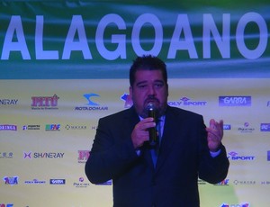 Gustavo Feijó, presidente da FAF, na festa de encerramento do Alagoano 2014 (Foto: Denison Roma / GloboEsporte.com)