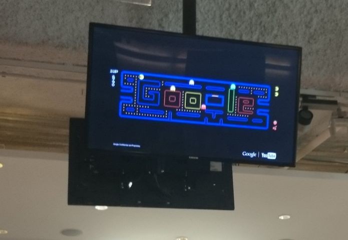 Brincadeira do Google com Pac-Man: Apesar de respeitar o passado, gerente da empresa já imagina o futuro dos jogos digitais (Foto: Pedro Zambarda/TechTudo)