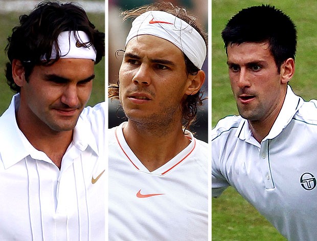 MONTAGEM - Tênis Federer Nadal e Djokovic (Foto: agência Reuters)