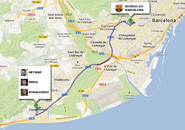 mapa barcelona - neymar (Foto: arte esporte)