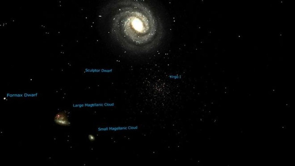 A galáxia Virgo I orbita ao redor da Via Láctea (Foto: Subaru)