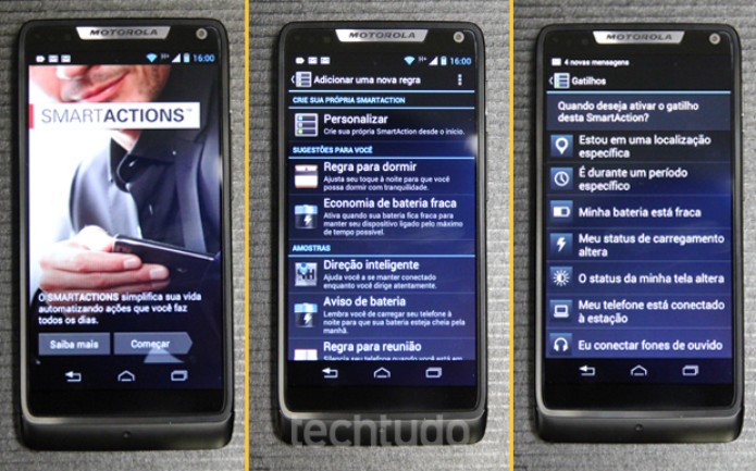 SmartActions no Motorola Razr i (Foto: Allan Melo / TechTudo) SmartActions no Motorola Razr i (Foto: Allan Melo / TechTudo)