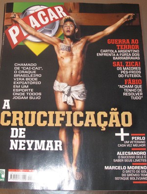 Capa da Placar de outubro, com Neymar crucificado (Foto: Gabriel Benamor / SPORTV.COM)