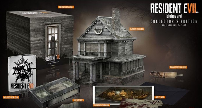 A edição de colecionador de Resident Evil 7 traz réplicas incríveis, mas estranhamente não acompanha o game (Foto: Reprodução/VG247) (Foto: A edição de colecionador de Resident Evil 7 traz réplicas incríveis, mas estranhamente não acompanha o game (Foto: Reprodução/VG247)) A edição de colecionador de Resident Evil 7 traz réplicas incríveis, mas estranhamente não acompanha o game (Foto: Reprodução/VG247) (Foto: A edição de colecionador de Resident Evil 7 traz réplicas incríveis, mas estranhamente não acompanha o game (Foto: Reprodução/VG247))