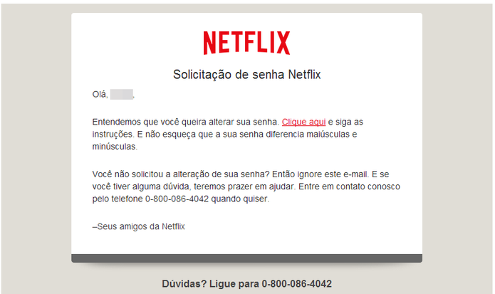 O Netflix enviará uma mensagem de redefinição de senha para seu e-mail (Foto: Reprodução/Paulo Finotti)